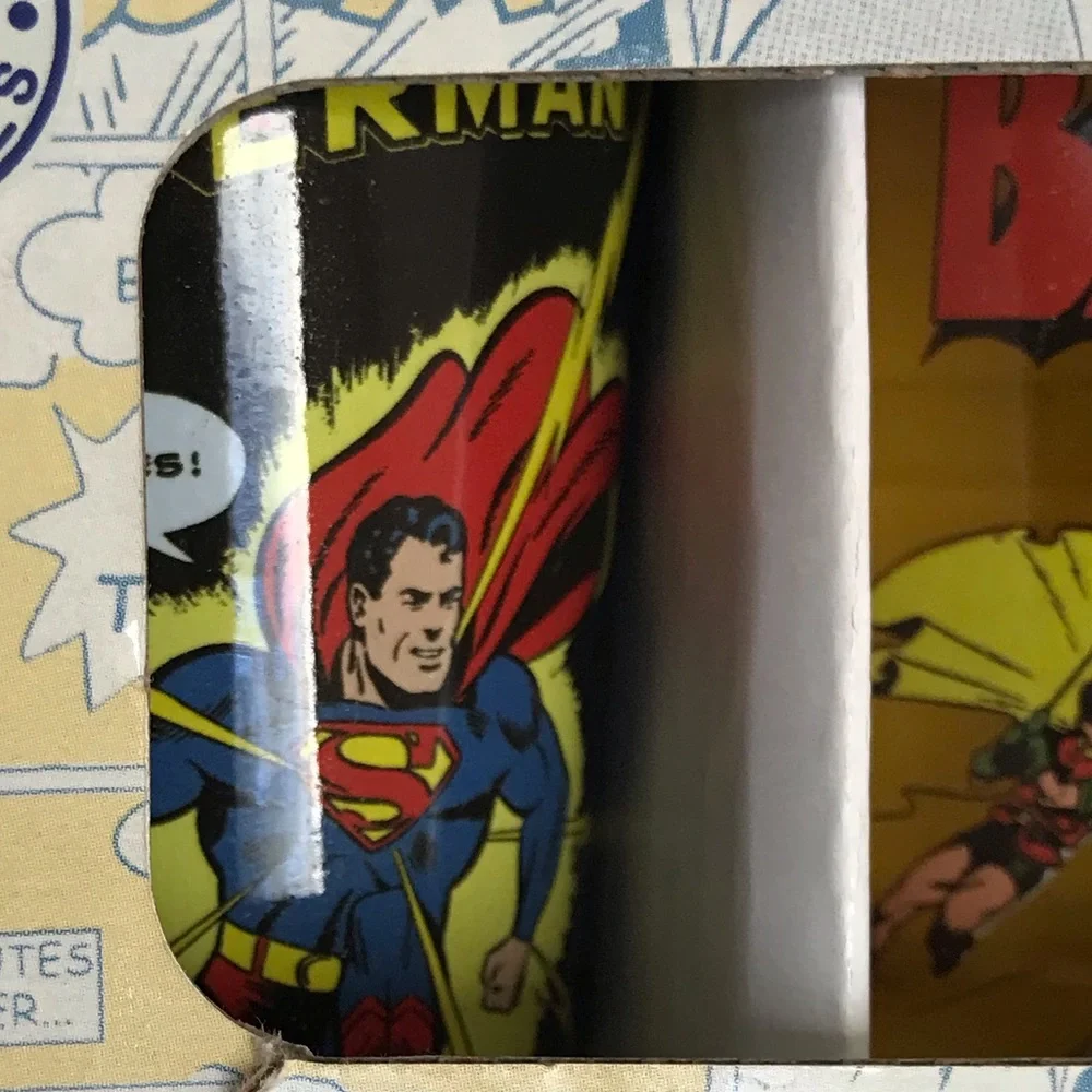 DC Comics Batman Superman 4 Pc Shot Glasses Set